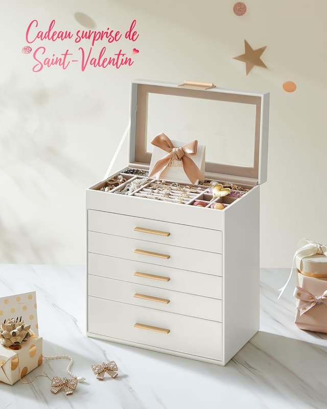 Thumbnail 1 de SONGMICS JBC171W01 boîte à bijoux 6 niveaux