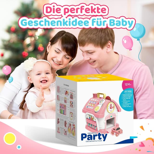 Thumbnail 6 de dashfor Montessori Spielhaus-Spielzeug für Mädchen (1–3 Jahre), 6-in-1 Multifunktionshaus in Rosa