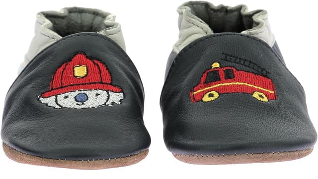 Detalle 2 de Robeez Badge Fire chausson garçon en cuir, sans talon