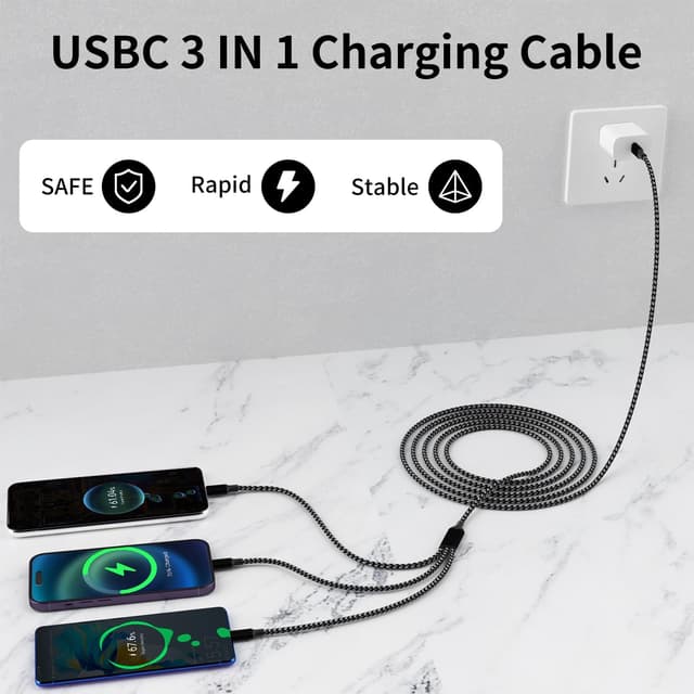 Detalle 2 de IDISON 3-in-1 Multi Charging Cable 4 ft