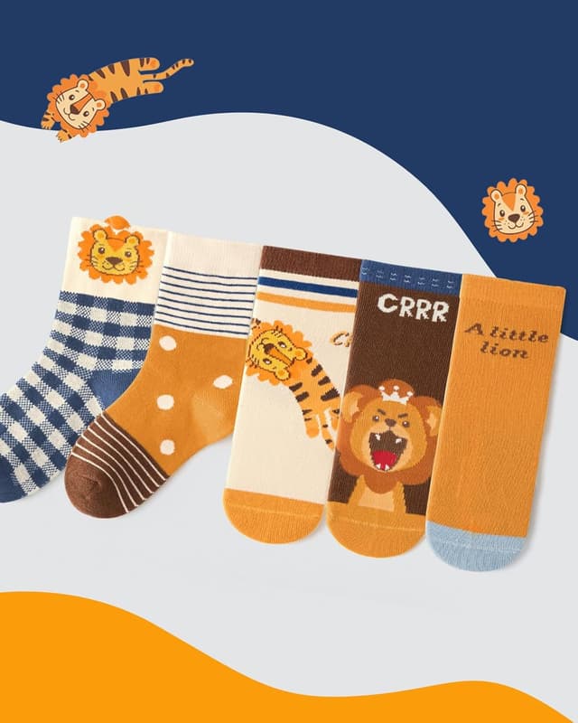 Thumbnail 6 de Kyopp 10/5 Paar Kindersocken mit Tier-Design (Funny Animals), Crew Socks aus Baumwollmischung