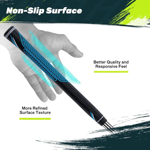 Detalle de SAPLIZE Golf Grips 13 Pack with Full Repair Kit (Standard, Midsize or Jumbo) – Non-slip rubber grips in 6 colours