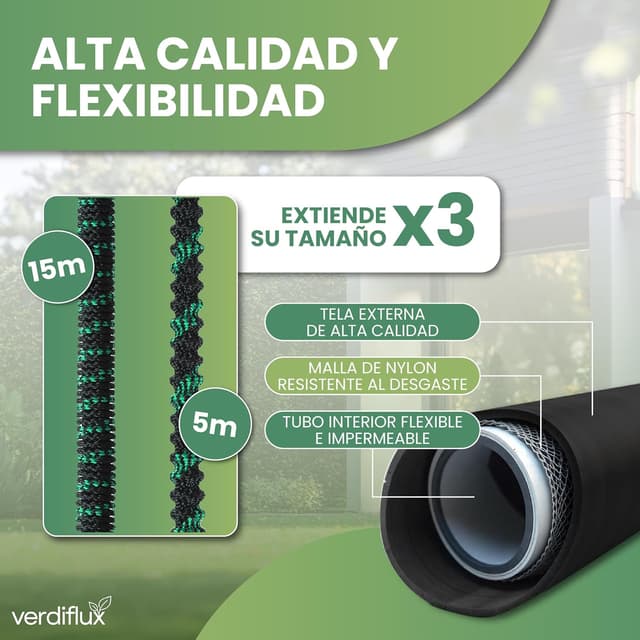 Thumbnail 1 de Verdiflux Manguera Jardin 15 metros 🌿