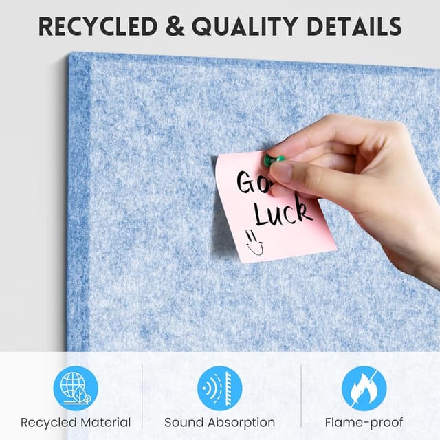 Detalle de Large Cork Bulletin Board 48x36 Light Blue