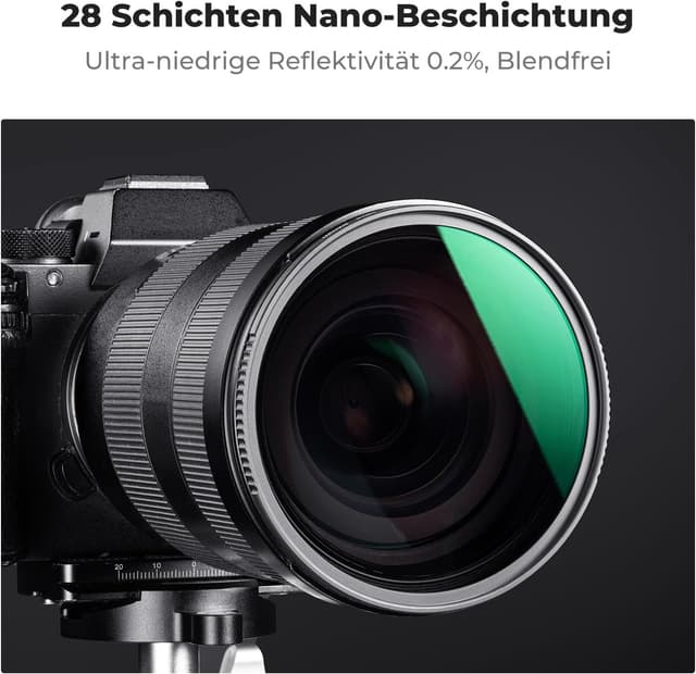 Detalle 2 de K&F CONCEPT ND Filterset 95 mm Neutralgrau (ND4 + ND8 + ND64 + ND1000) – fester ND-Filter-Kit