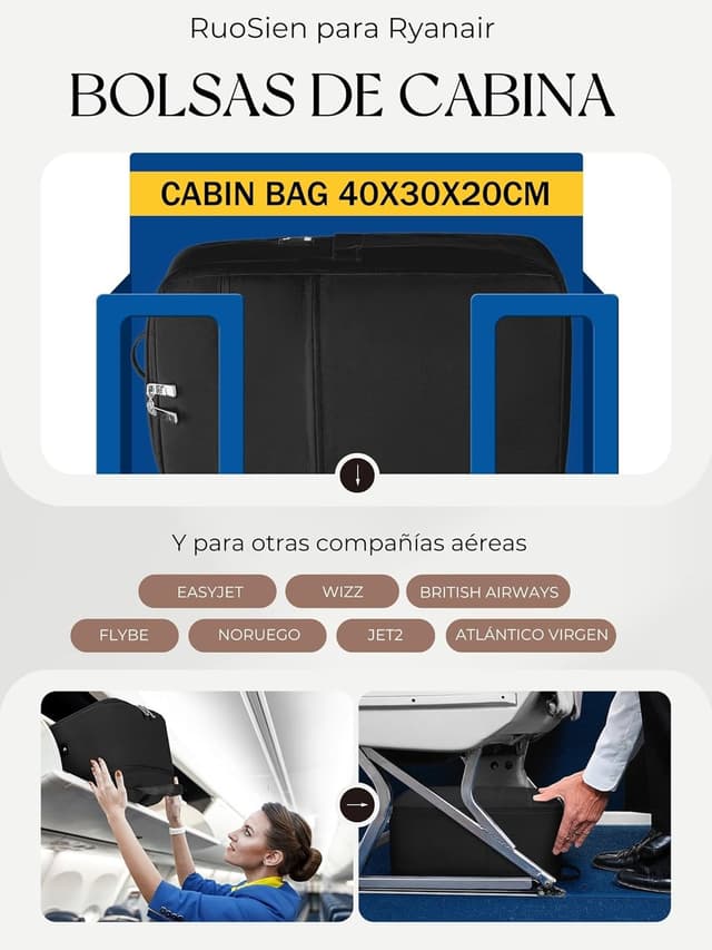 Detalle 2 de RuoSien Mochila 40x30x20 para Ryanair