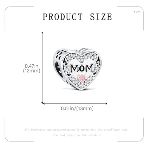 Detalle de BOIGEGU Amor Charms de plata de ley 925 con circonita cúbica 5A (compatible con europeos)