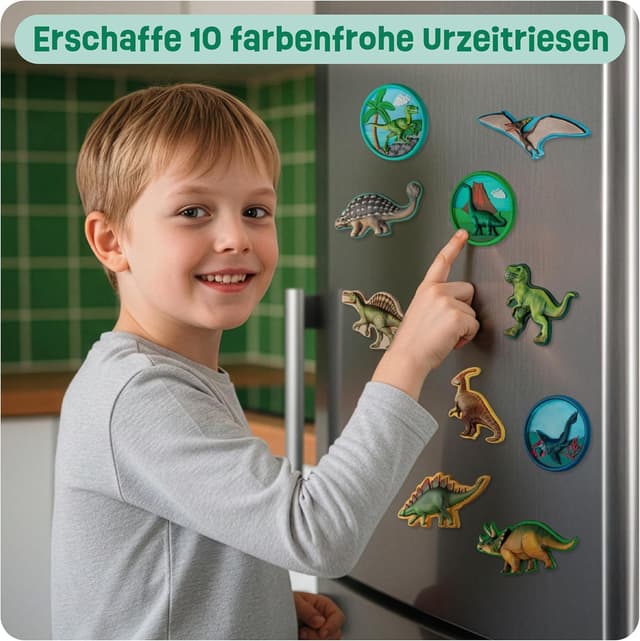 Detalle de Smowo® Dino-Gipsfiguren-Set mit 10 Modellen – Gießen & Bemalen für Kinder