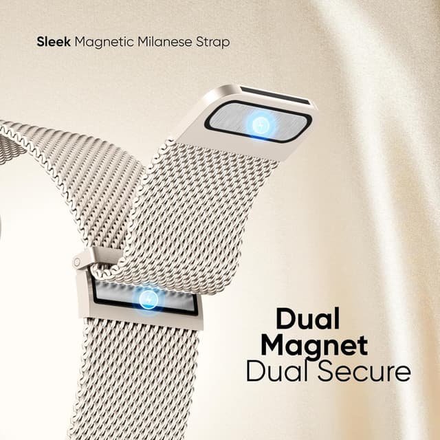 Detalle de Raradev 3-in-1 40mm Apple Watch Metal Strap in Starlight (with cover & 9H tempered glass)