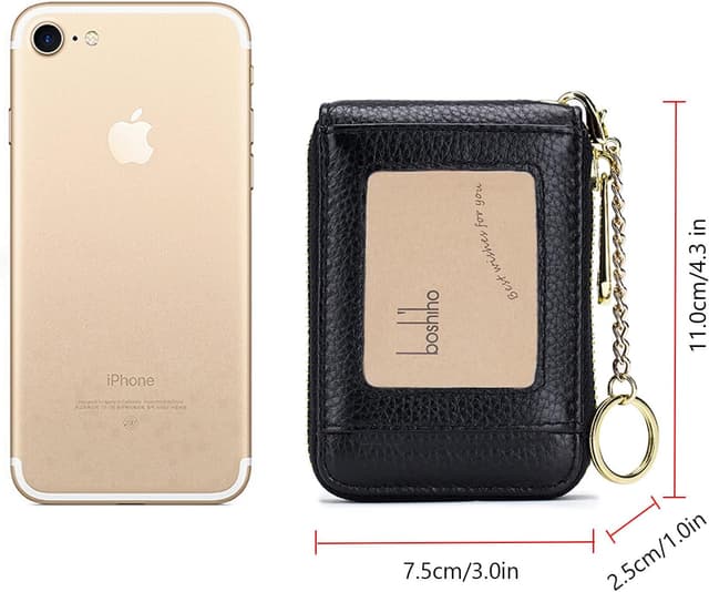 Detalle de boshiho Leder Kreditkartenetui 11×7,5×2,5 cm 👛