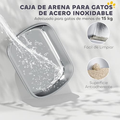 Detalle de PawHut Arenero Cubierto para Gatos Extra Grande 🐾