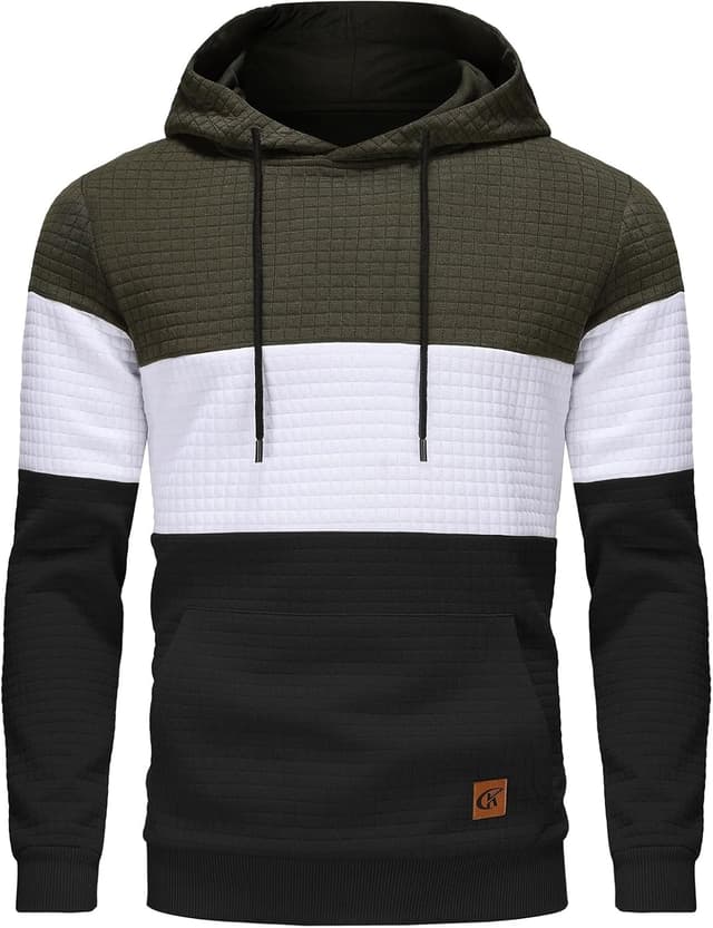 Detalle de YuKaiChen Patchwork Hoodie mit Taschen