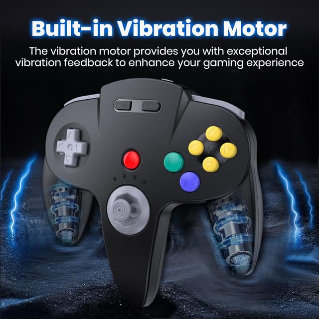 Detalle de miadore Wireless N64 Pro Controller für Switch (1/2) & N64 – 2,4 GHz USB & N64 Empfänger, Plug & Play (schwarz)