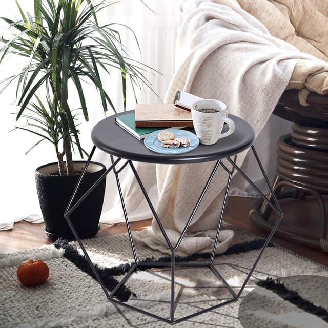 Thumbnail 1 de HOMCOM Mesa de Centro Metálica Redonda Negro