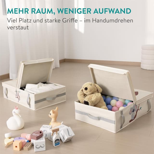 Detalle de Navaris Unterbett Aufbewahrungsbox 58x38x15 cm 2er Set