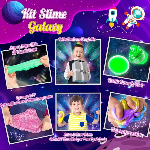 Detalle de iKidiki Slime Fluffy 6-12 ans, 29 pièces