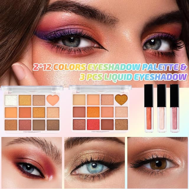 Detalle de Muiefe Set Trucchi con Trousse Trucchi: kit completo con palette, occhi, labbra e accessori