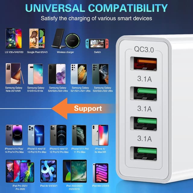 Thumbnail 5 de Schnelles USB Ladegerät 4-Port 33W