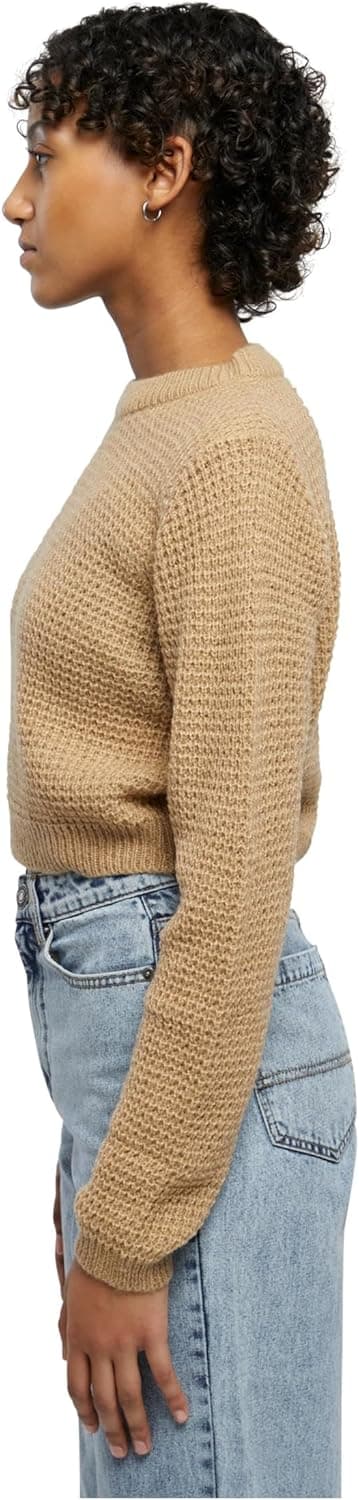 Detalle 2 de Urban Classics Ladies Short Waffle Sweater kurz geschnitten