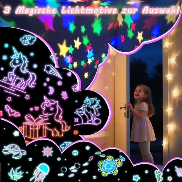 Detalle 2 de Kinder Sternenhimmel-Projektor Einhorn 108 Lichtkombinationen