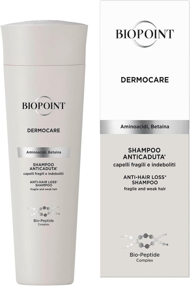 Detalle de Biopoint Dermocare Shampoo Anticaduta con Aminoacidi e Betaina (200 ml) per capelli fragili