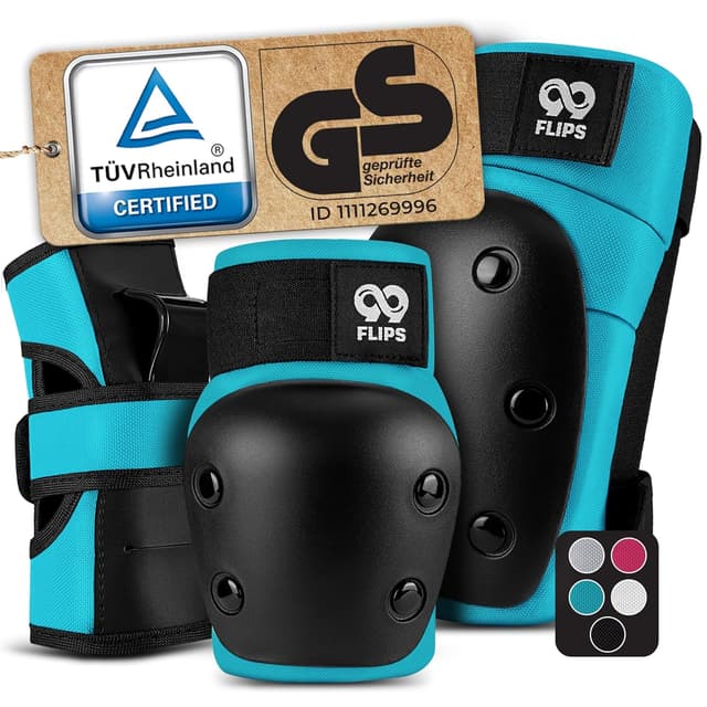 Detalle de 99FLIPS Knee and Elbow Pads Adult (incl. Wrist Guards) – Size L in Light Blue