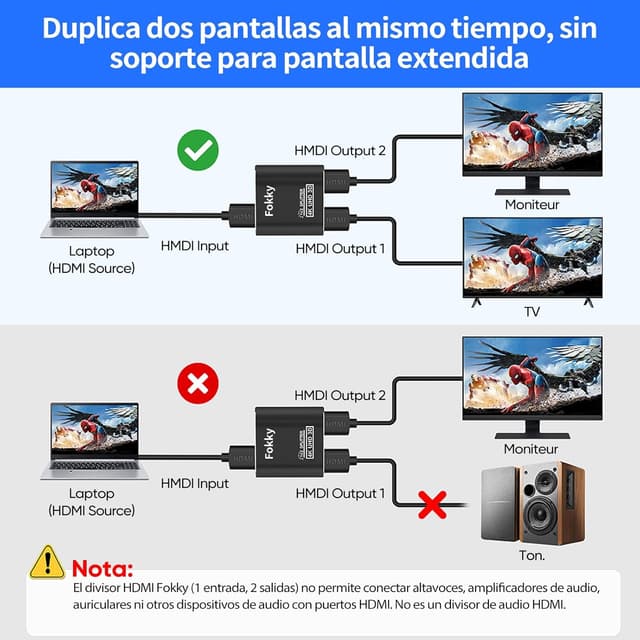 Thumbnail 1 de Aluminio Splitter HDMI 1x2 4K