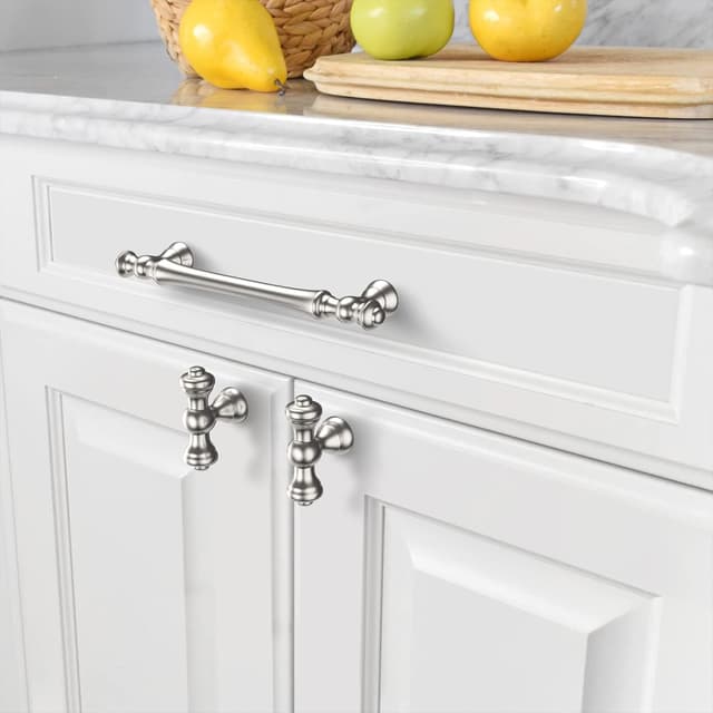 Detalle 2 de Amerdeco pomelli mobili nichel spazzolato 10 pezzi