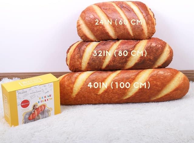 Detalle 2 de Wepop 40 in 3D Simulation Bread Shape Pillow (French Bread Lumbar Cushion)