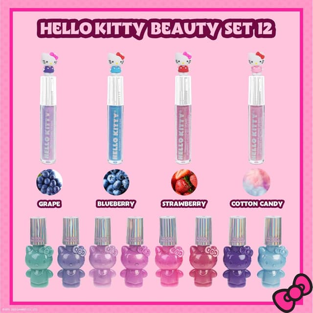 Detalle 2 de Townley Girl Hello Kitty Nail Polish and Lip Gloss Kids Makeup Set (Age 3+)