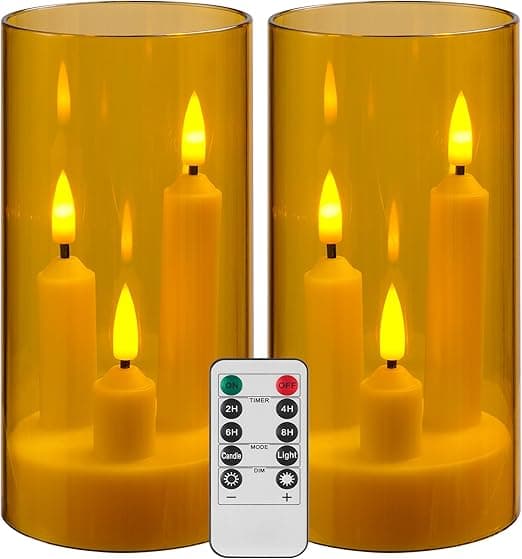 Imagen de Da by Velas LED Doradas con Control y Temporizador, Paquete de 2 🕯 en OfertitasTOP