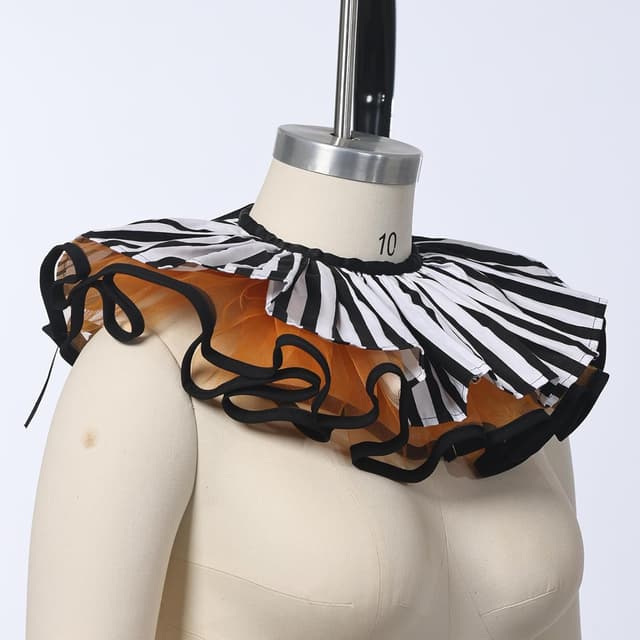 Detalle de UniqKaliber mehrlagiger Clownkragen aus Tüll mit Rüschen für Renaissance- und Theater-Cosplay