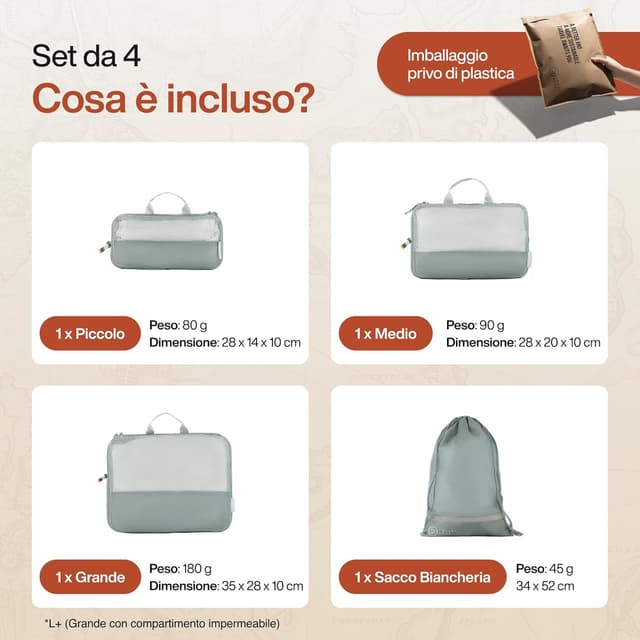 Thumbnail 6 de Travel Dude Organizer valigia con compressione e packing cubes, set salvaspazio da 4 in blu acciaio