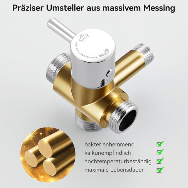 Detalle de Auralum Regendusche ohne Armatur – eckiges Duschsystem aus Edelstahl mit 30×30 cm Regenduschkopf