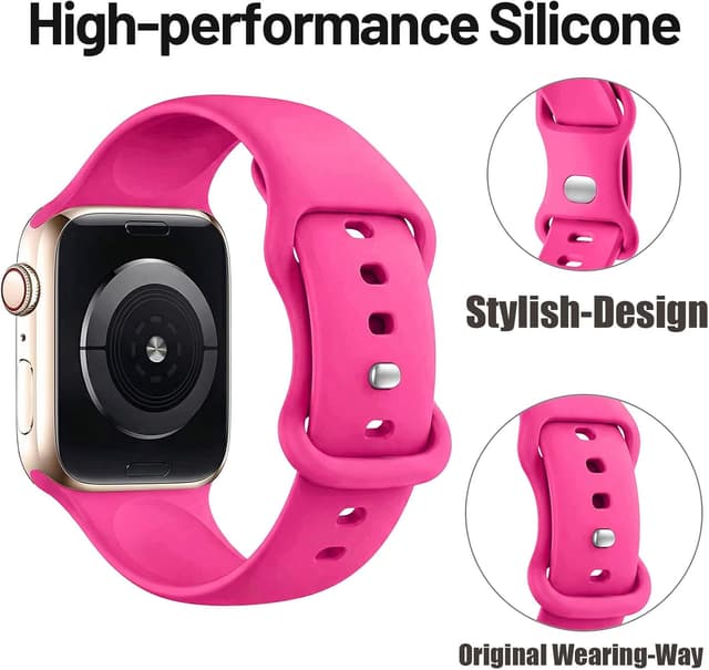 Detalle de HdanMole Sport Strap silicone replacement for Apple Watch (40/41/42mm and 38/44/45/46mm sizes)