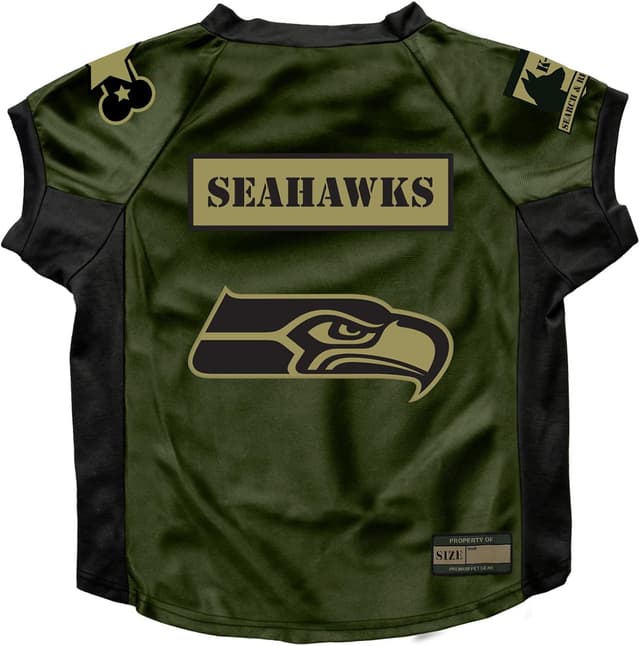 Detalle de Littlearth NFL Valor Pet Stretch Jersey in Military Green Dazzle