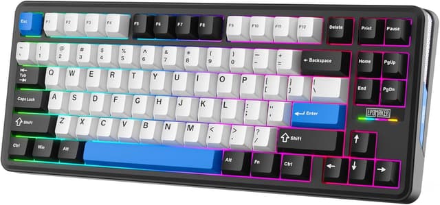 Detalle de EPOMAKER TH85 QMK/VIA Wireless Gaming Keyboard (Tri-Mode, Hot-Swappable, Creamy Jade Linear Switches)