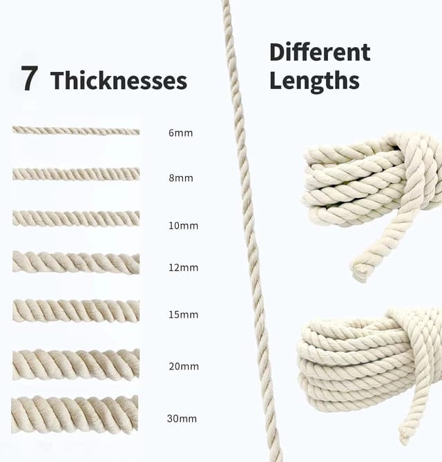 Thumbnail 1 de Nissary Rope 10mm Thick White Cotton 20M