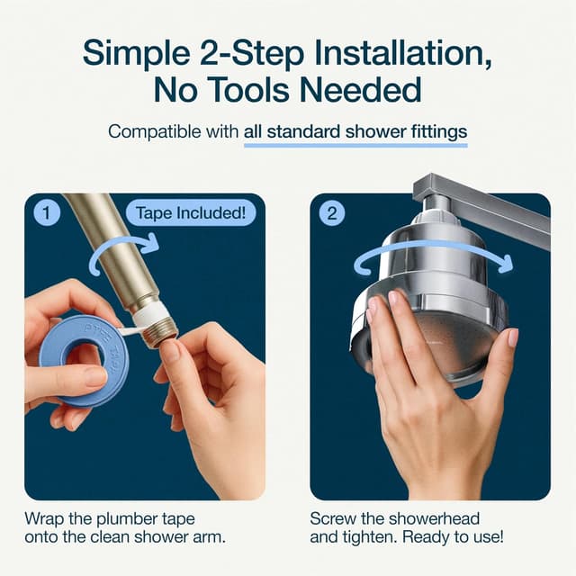 Detalle de MyHalos Shower Filter for Hard Water UK (High Pressure Fixed Filter Shower Head) – Chrome