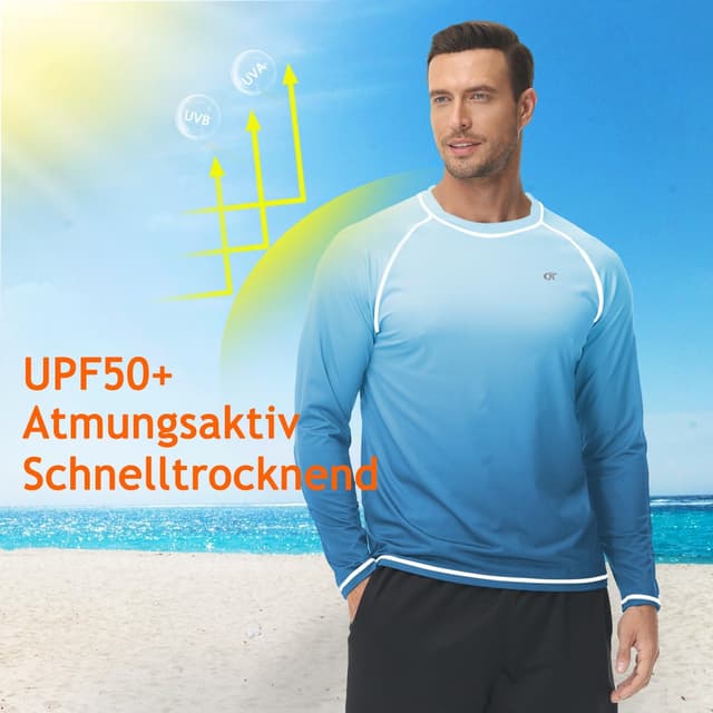 Detalle 2 de Huayuzh Rashguard UV Shirt Herren Langarmshirt