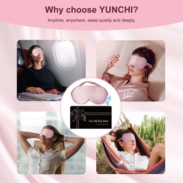Thumbnail 4 de YUNCHI Schlafmaske Seide 19 Momme Rosa