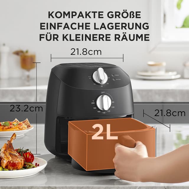 Detalle 2 de Midea Heißluftfritteuse 2L, 1150 W Airfryer