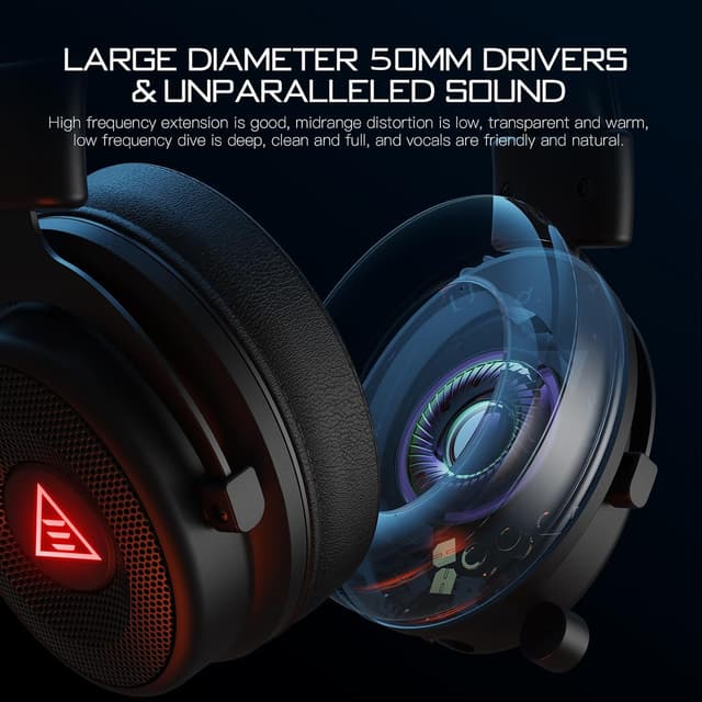 Detalle 2 de EKSA E900BT Wireless Gaming Headset for PC with 2.4GHz & Bluetooth