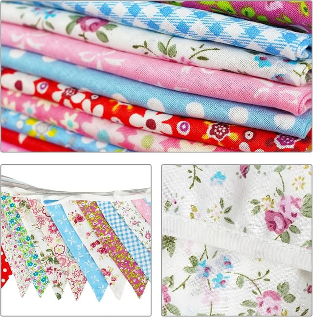 Detalle de G2PLUS Süße Beidseitig Wimpel Girlande 10 m