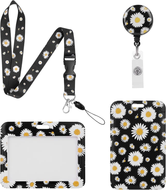 Detalle de Vicloon Lanyard porta badge retrattile con cordino stampato