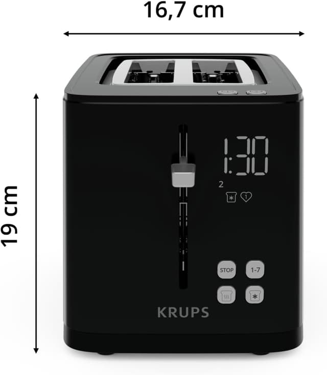 Thumbnail 6 de Krups KH641810 Smart’n Light Zwei-Scheiben-Toaster mit Digitaldisplay und Countdown