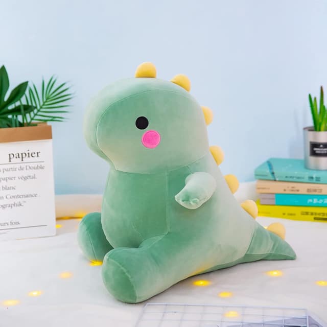 Detalle 2 de DUANMUL Cute Fat Dinosaur Plush Toys (Green, 8in) — Soft Stuffed Dino for Kids