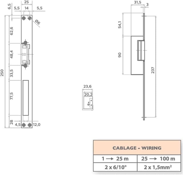 Thumbnail 5 de EXTEL 90301.4 Abrepuertas eléctrico memoria 25 cm