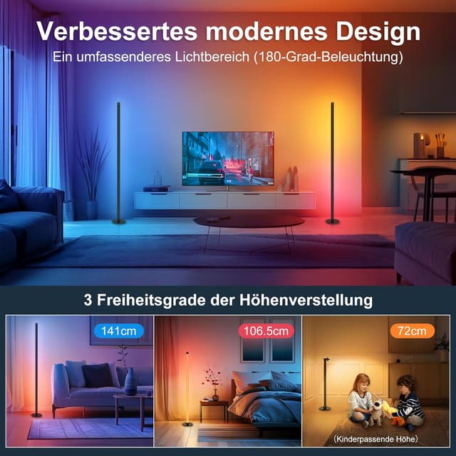 Thumbnail 4 de HANDSONIC RGBIC LED Stehlampe 140 cm