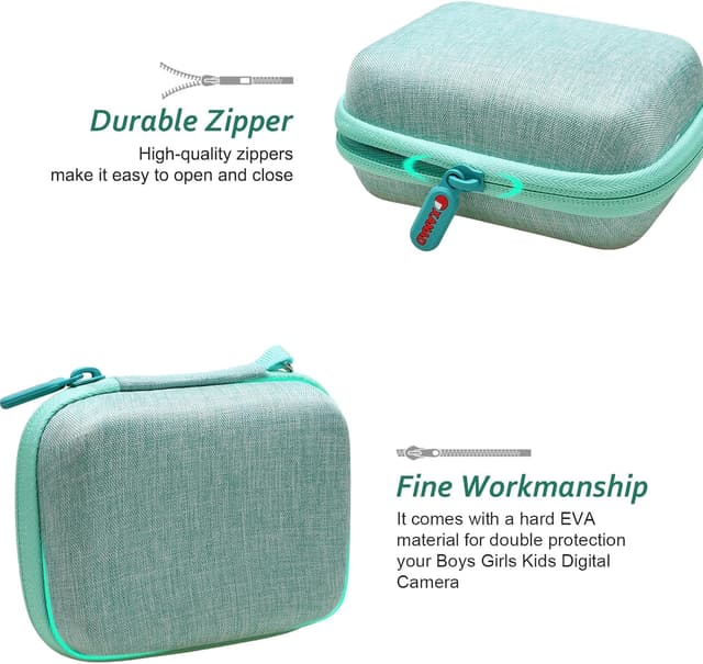 Detalle de XANAD Digitalkamera Hülle & Tasche für Kodak Pixpro FZ55/FZ45 (grün) – kompakte Schutzhülle für Kinder, Vlogging & Kompaktkameras